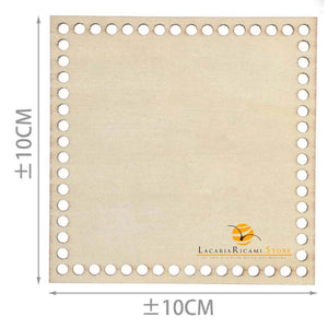 FONDO di LEGNO - Colore: QUADRATO = 10X10 Cm - by LacariaRicami.Store