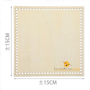 FONDO di LEGNO - Colore: QUADRATO = 15x15 Cm - by LacariaRicami.Store