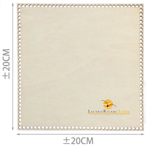 FONDO di LEGNO - Colore: QUADRATO = 20x20 Cm - by LacariaRicami.Store