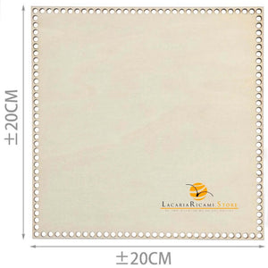 FONDO di LEGNO - Colore: QUADRATO = 20x20 Cm - by LacariaRicami.Store