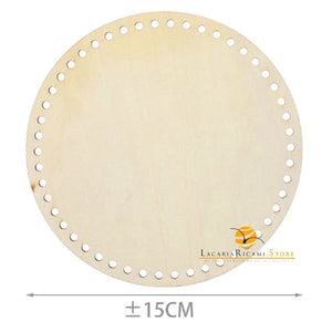 FONDO di LEGNO - Colore: TONDO = 15 Cm - by LacariaRicami.Store