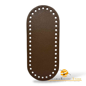 FONDO in VERA PELLE - MAS Srl per Borse 20x9 cm - MARRONE - LacariaRicami.Store