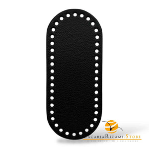 FONDO in VERA PELLE - MAS Srl per Borse 20x9 cm - NERO - LacariaRicami.Store