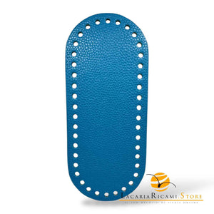 FONDO in VERA PELLE - MAS Srl per Borse 20x9 cm - PETROLIO - LacariaRicami.Store