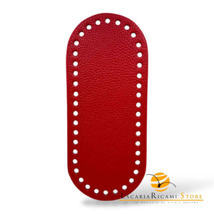 FONDO in VERA PELLE - MAS Srl per Borse 20x9 cm - ROSSO - LacariaRicami.Store