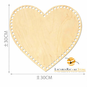 FONDO di LEGNO - MAS Srl - Colore: CUORE = 30 Cm - by LacariaRicami.Store