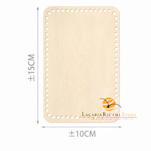 FONDO di LEGNO - MAS Srl - Colore: RETTANGOLARE = 15X10 Cm - by LacariaRicami.Store