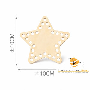 FONDO di LEGNO - MAS Srl - Colore: STELLA = 10 Cm - by LacariaRicami.Store