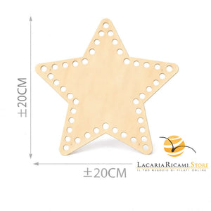 FONDO di LEGNO - MAS Srl - Colore: STELLA = 20 Cm - by LacariaRicami.Store