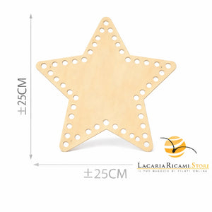 FONDO di LEGNO - MAS Srl - Colore: STELLA = 25 Cm - by LacariaRicami.Store
