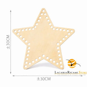 FONDO di LEGNO - MAS Srl - Colore: STELLA = 30 Cm - by LacariaRicami.Store