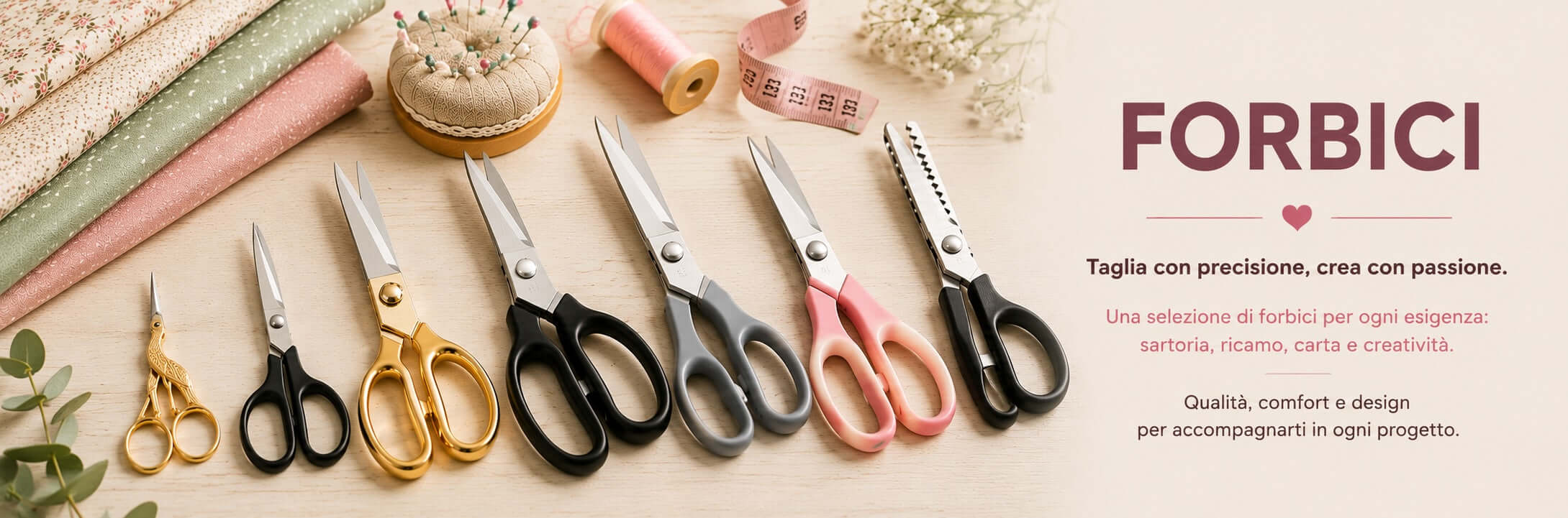 Forbici professionali per cucito e ricamo