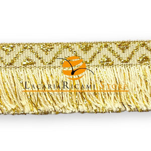 FRANGIA Etnica con Lurex - 3,5cmx100cm - Colore: 3 - PANNA LUREX ORO - by LacariaRicami.Store