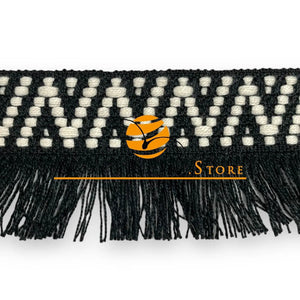 FRANGIA Etnica - 5cmx100cm - Colore: 1 - NERO - by LacariaRicami.Store