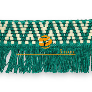 FRANGIA Etnica - 5cmx100cm - Colore: 4 - SMERALDO - by LacariaRicami.Store