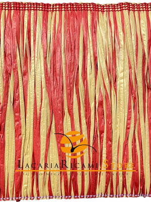 FRANGIA Rafia 15 Cm X 50 Cm - Colore: 2303.12 - NATURALE + CORALLO - by LacariaRicami.Store