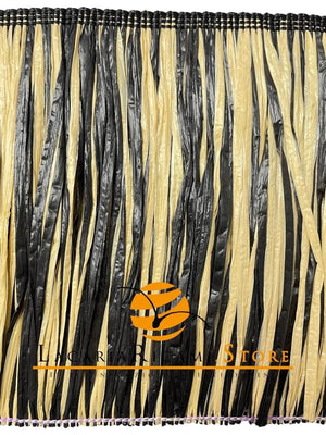FRANGIA Rafia 15 Cm X 50 Cm - Colore: 2303.5 - NATURALE + NERO - by LacariaRicami.Store