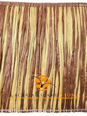 FRANGIA Rafia 15 Cm X 50 Cm - Colore: 2303.6 - NATURALE + MARRONE - by LacariaRicami.Store