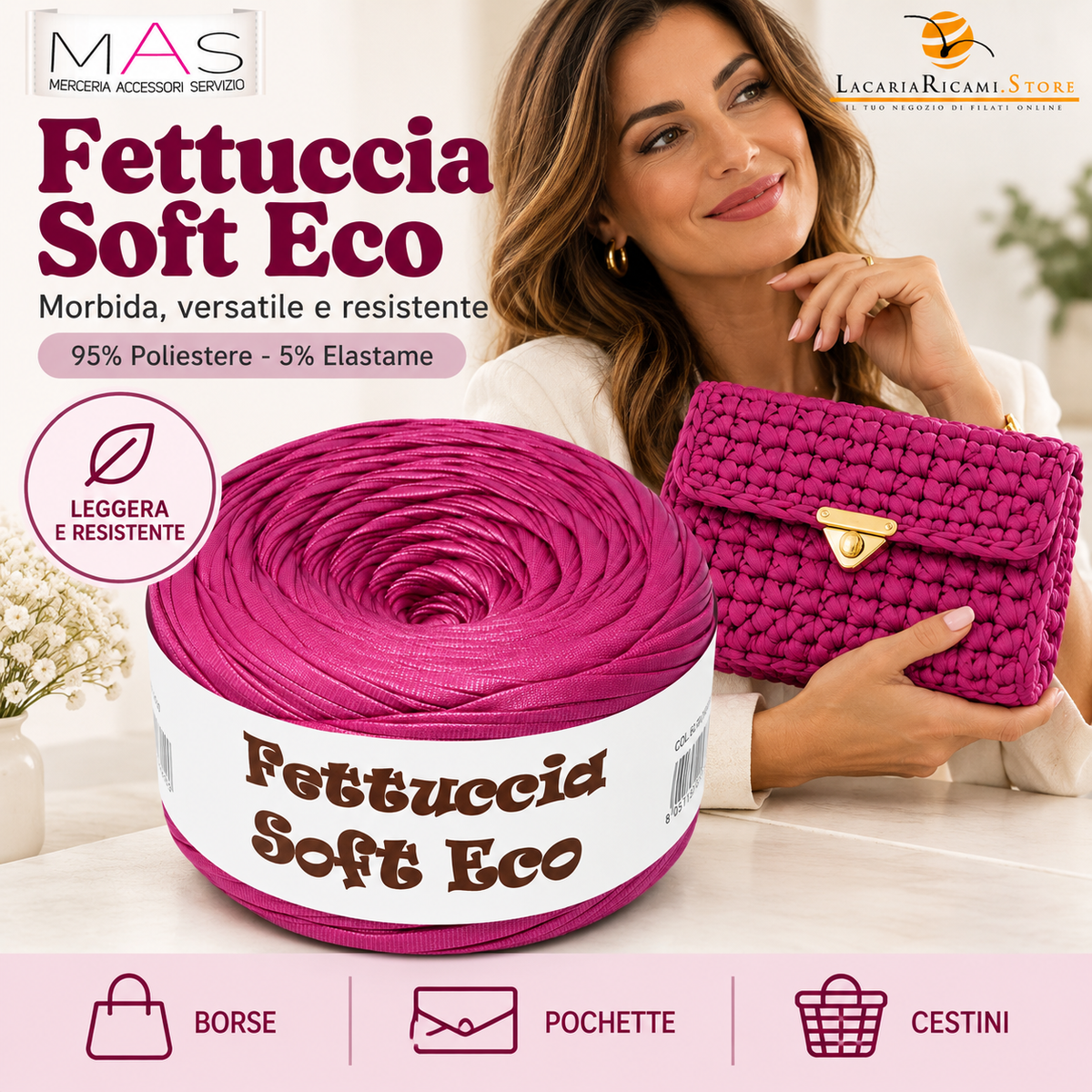 Fettuccia Soft Eco - MAS Srl - Colore: - by LacariaRicami.Store