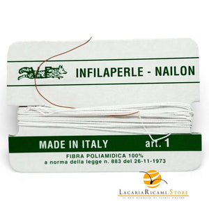 Filo Infilaperle con Ago - Colore: ART.1 = 0.3 mm - by LacariaRicami.Store