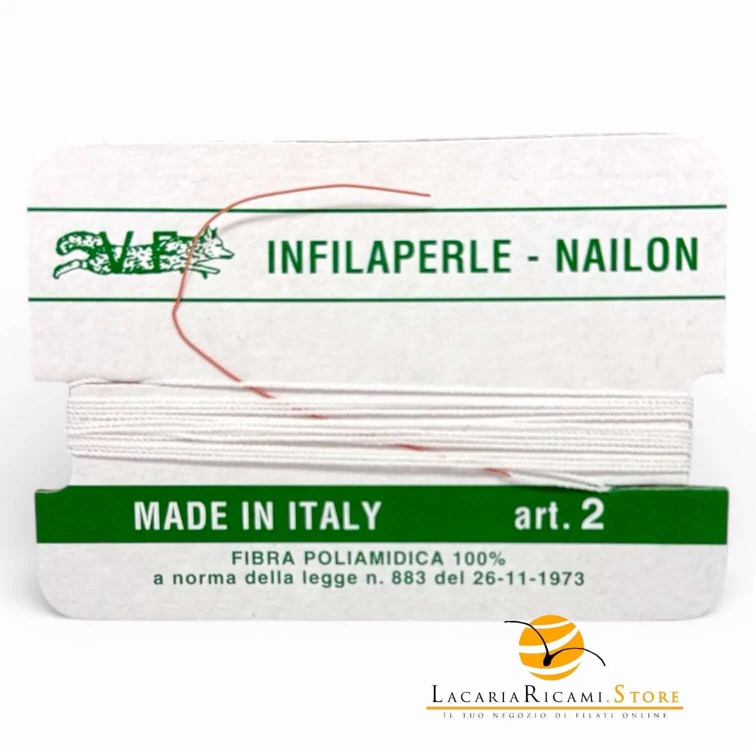Filo Infilaperle con Ago - Colore: ART.2 = 0.4 mm - by LacariaRicami.Store