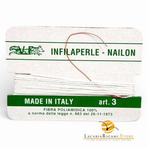 Filo Infilaperle con Ago - Colore: ART.3 = 0.5 mm - by LacariaRicami.Store