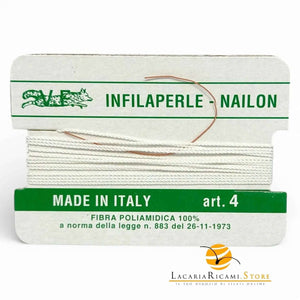 Filo Infilaperle con Ago - Colore: ART.4 = 0.6 mm - by LacariaRicami.Store
