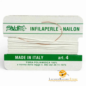 Filo Infilaperle con Ago - ART.4 = 0.6 mm - LacariaRicami.Store