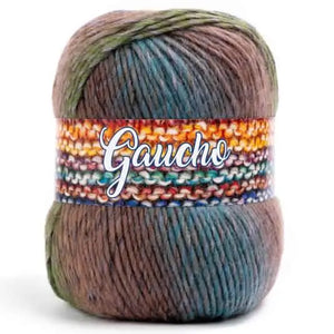 Lana GAUCHO - Silke - 322 - VERDE/BLU/MARRONCINO MIX - LacariaRicami.Store