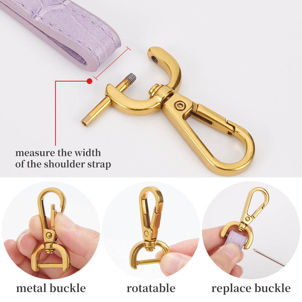 Moschettoni anello a D girevole Con Vite - 48x24 mm - - LacariaRicami.Store