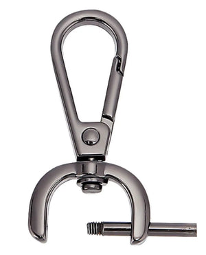 Moschettone anello a D girevole Con Vite - 48x24 mm - Colore: ANTRACITE - by LacariaRicami.Store