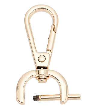 Moschettone anello a D girevole Con Vite - 48x24 mm - Colore: ORO CHIARO - by LacariaRicami.Store