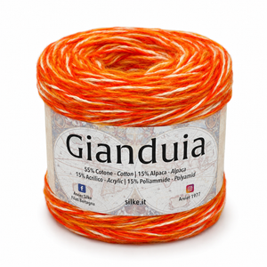 LANA/COTONE Gianduia - Silke - Colore: 08 - ARANCIONE MIX - by LacariaRicami.Store
