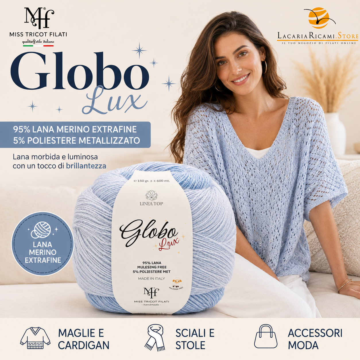 Lana GLOBO LUX – Miss Tricot Filati - Colore: - by LacariaRicami.Store