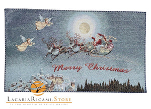 GOBELIN Tovaglietta 70x40 cm RIFINITO - Colore: MERRY CHRISTMAS - by LacariaRicami.Store