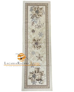 GOBELIN Stella di Natale con Candele Oro RIFINITO | Runner Natalizio Elegante e Luminoso - - LacariaRicami.Store