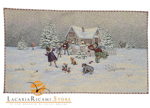 GOBELIN Tovaglietta 70x40 cm RIFINITO - Colore: WHITE CHRISTMAS - by LacariaRicami.Store