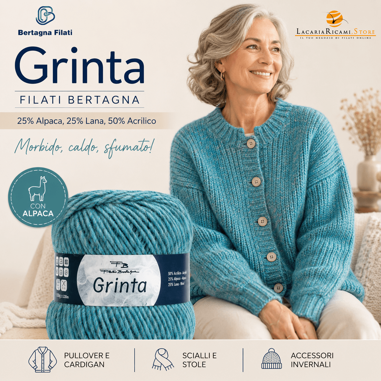 Lana GRINTA - Bertagna Filati - Colore: - by LacariaRicami.Store