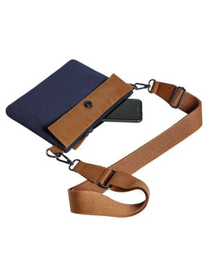 Borsa con cerniera LIFE - H1816523 - Colore: 308 - BLU NAVY MARRONE - by LacariaRicami.Store