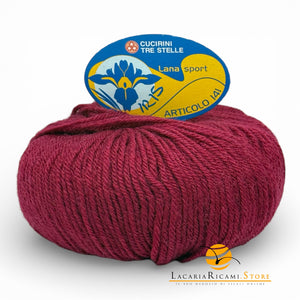 LANA Iris Sport - Cucirini Tre Stelle - Colore: 011 - BORDEAUX - by LacariaRicami.Store