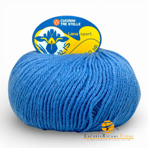LANA Iris Sport - Cucirini Tre Stelle - Colore: 096 - CELESTE - by LacariaRicami.Store