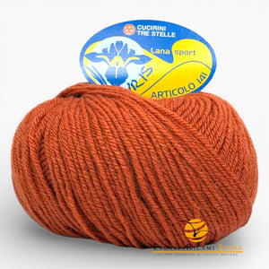 LANA Iris Sport - Cucirini Tre Stelle - Colore: 352 - MATTONE - by LacariaRicami.Store