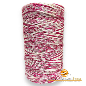 CORDINO Italico 100% Viscosa In Rocche da 500 grammi - ISPE - Colore: BIANCO FUCSIA - by LacariaRicami.Store