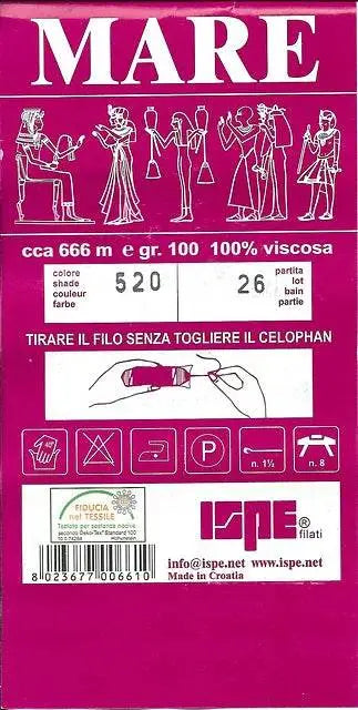 VISCOSA Seta Mare - ISPE | Straordinario per Creazioni Eleganti - - LacariaRicami.Store