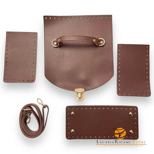 SET BORSA Con Patta, Tracolla, Fondo e Laterali - MAS Srl - Colore: MARRONE - by LacariaRicami.Store