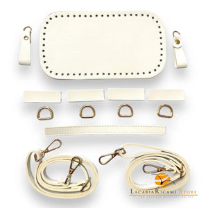 SET ZAINETTO Con Fondo, Ganci e Tracolle - MAS Srl - Colore: BIANCO - by LacariaRicami.Store
