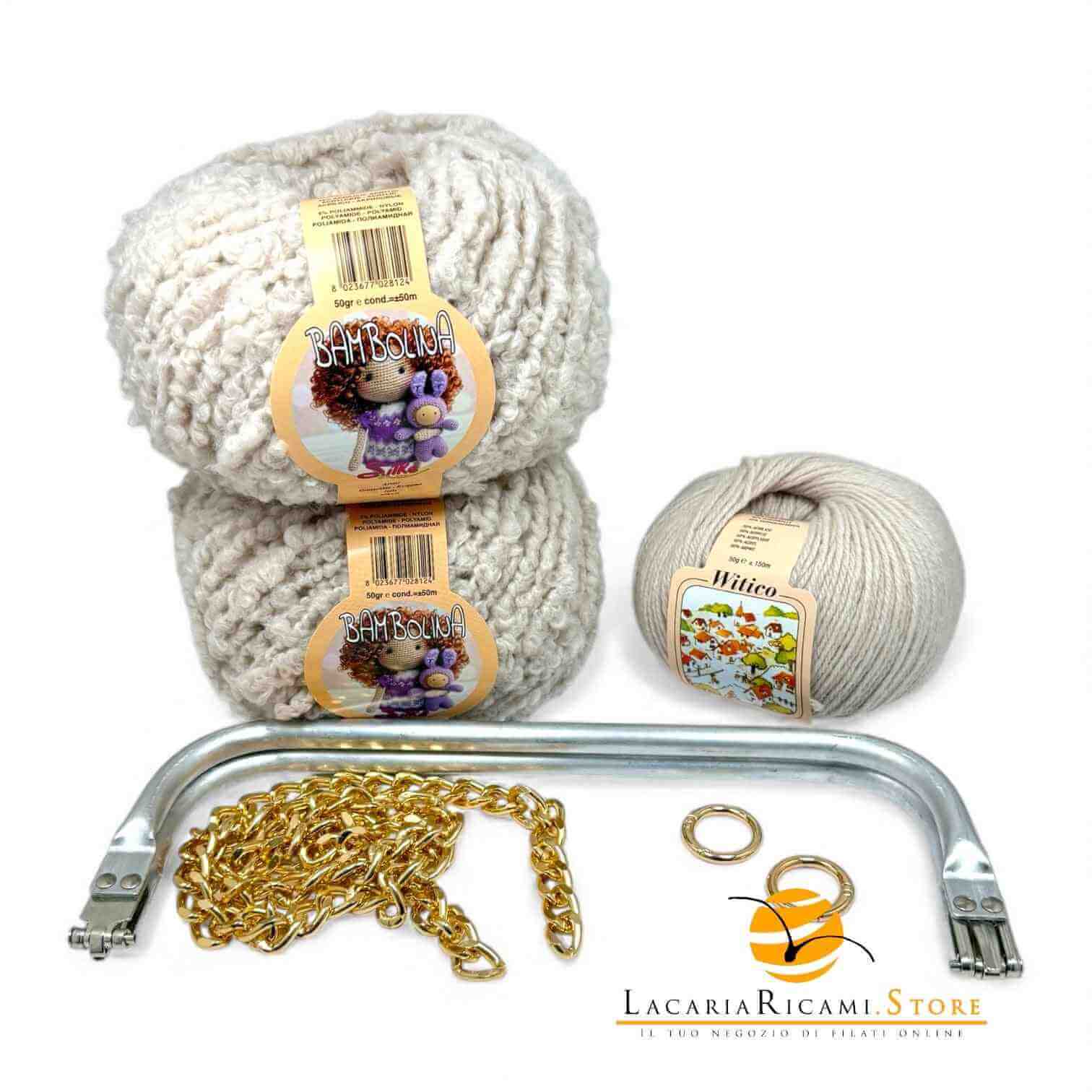 KIT CLUTCH Bambolina Witico - Silke - Colore: 018 - PANNA - by LacariaRicami.Store