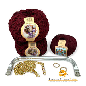 KIT CLUTCH Bambolina Witico - Silke - Colore: 036 - BORDEAUX - by LacariaRicami.Store
