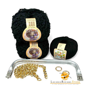 KIT CLUTCH Bambolina Witico - Silke - Colore: 200 - NERO - by LacariaRicami.Store
