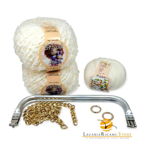 KIT CLUTCH Bambolina Witico - Silke - Colore: 800 - BIANCO - by LacariaRicami.Store